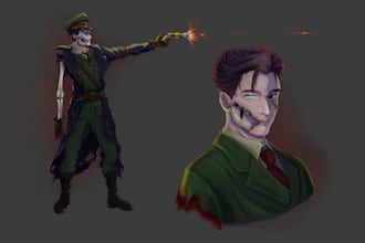 do a 2d character design and concept art for you