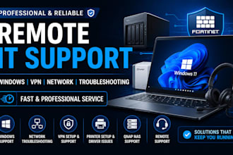 provide professional remote IT support for windows PC and network issues