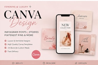 design luxury feminine canva posts for beauty and skincare brands