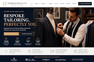 design wix tailoring website bespoke tailoring custom clothing website