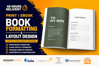 book formatting amazon kindle cover layout design for print and ebook publishing