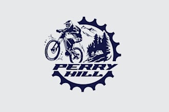 design mountain bike trail t shirt logo