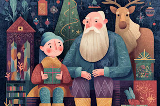 christmas children book illustration