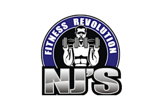 design mascot fitness gym revolution brand logo