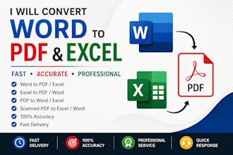 convert PDF to word and excel documents