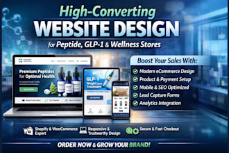 create a modern ecommerce website for your peptide or wellness brand