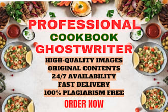 format design, and write recipes for cookbook recipe book and ebook manuscripts