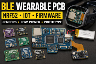 design ble wearble pcb, nrf52 embedded hardware and iot sensor devices