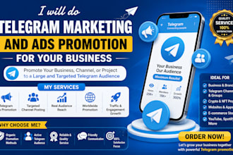 do telegram marketing and ads promotion for your business