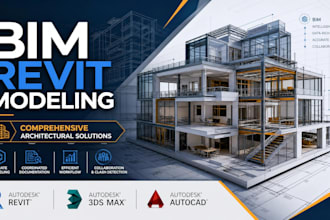 do bim revit modeling, 3ds max rendering and autocad architectural plans