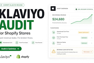 audit klaviyo account setup, optimize klaviyo flows for shopify, email marketing