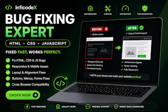 fix HTML CSS and javascript bugs
