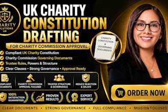 draft UK charity constitution and governing documents for charity commission