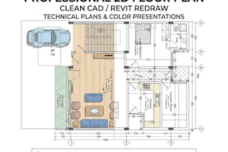 redraw your hand sketch or PDF into autocad floor plan