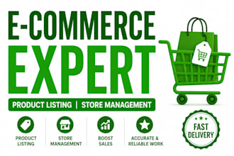 do ecommerce product listing, product upload and SEO