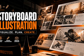 draw professional storyboard illustration for youtube videos