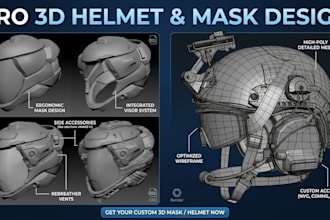 3d modeling of helmet or mask 3d mask 3d helmet 3d cosplay wearable 3d mask