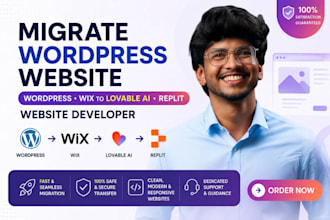 migrate wordpress website wordpress wix to lovable ai replit website developer