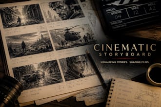 create immersive cinematic storyboard art for films and movies