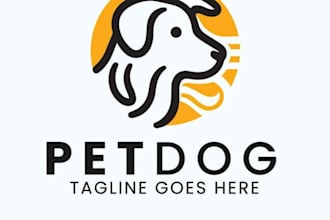 design modern pet, dog, cat and animal logo