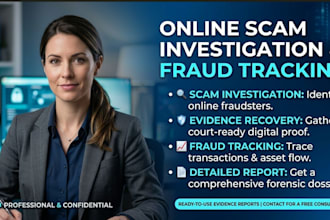 investigate online scams, track fraud, and recover digital evidence