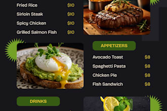 design modern restaurant menus in canva