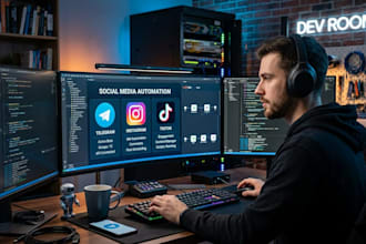 integrate custom automation for telegram, instagram, and tiktok platforms