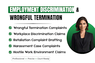 draft employment discrimination, wrongful termination and eeoc complaints