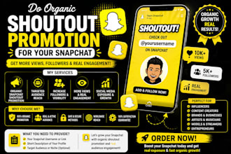 do organic shoutout promotion for your snapchat