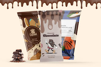 custom chocolate packaging and protein bar packaging