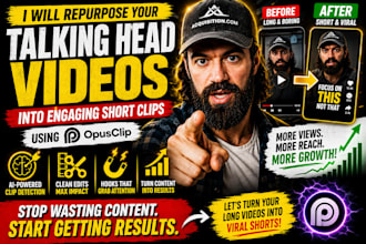 repurpose your talking head videos into engaging short clips using opus clip