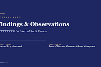 review internal controls and deliver audit risk reports