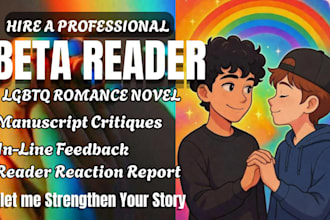 critique beta read your lgbtq story and give a reader reaction feedback