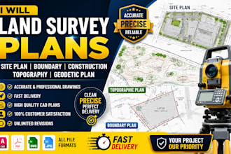 land survey plans site plan boundary construction, topography geodetic plan