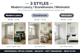 do luxury virtual staging for real estate photo