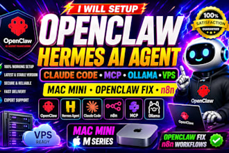 setup openclaw hermes agent claude code mcp ollama vps mac mini openclaw fix n8n