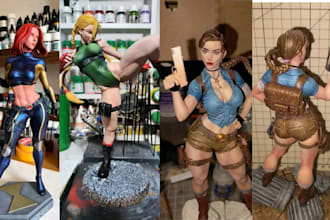 3d print and paint custom resin statue anime figure figurine bust diorama 3d stl