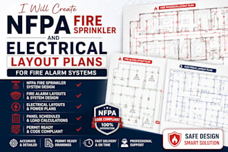 create nfpa fire sprinkler and electrical layout plans for fire alarm systems