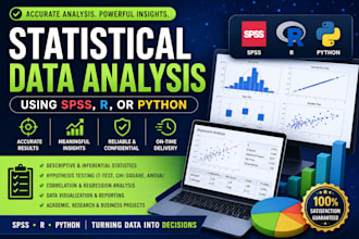 perform statistical data analysis with spss,r,or python