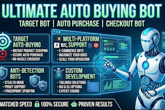 build auto checkout bot, autobuy bot, add to cart, auto purchase, python bot