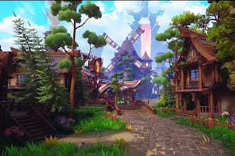 create stunning 3d game environment, level design and game maps in unity or ue5