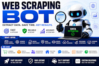 do web scraping bot, price scraper bot, product data scraping bot, python bot
