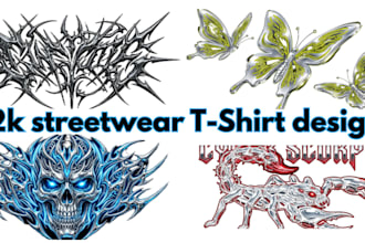 design y2k streetwear t shirt design for your brand