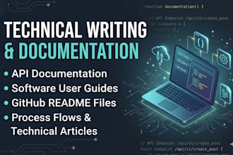 be your technical writer for software documentation and API guides