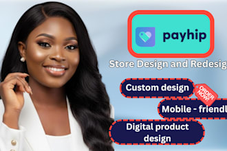 design professional payhip store for digital products online store