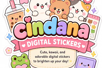 design cute digital stickers for goodnotes