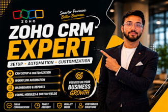 setup and customize zoho CRM, bigin, creator, and automation