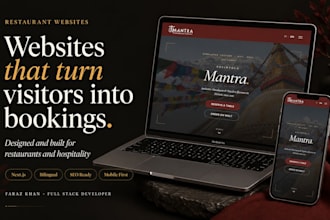 design and develop a modern restaurant website with online menu and booking