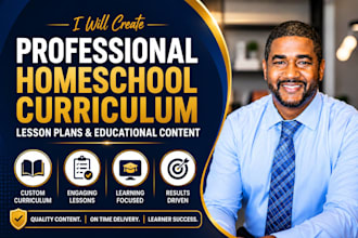 develop homeschool curriculum, lesson plans and educational course content