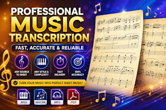 do high quality music transcription with fast turnaround
